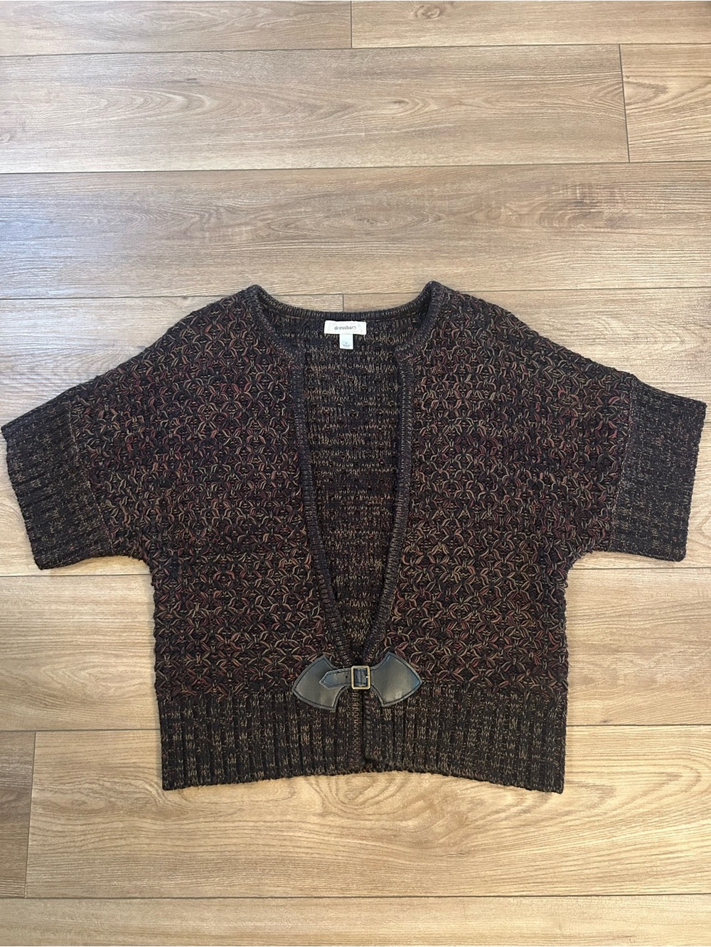 Vintage Dressbarn Y2K Brown Knit Cardigan Sweater Jacket L